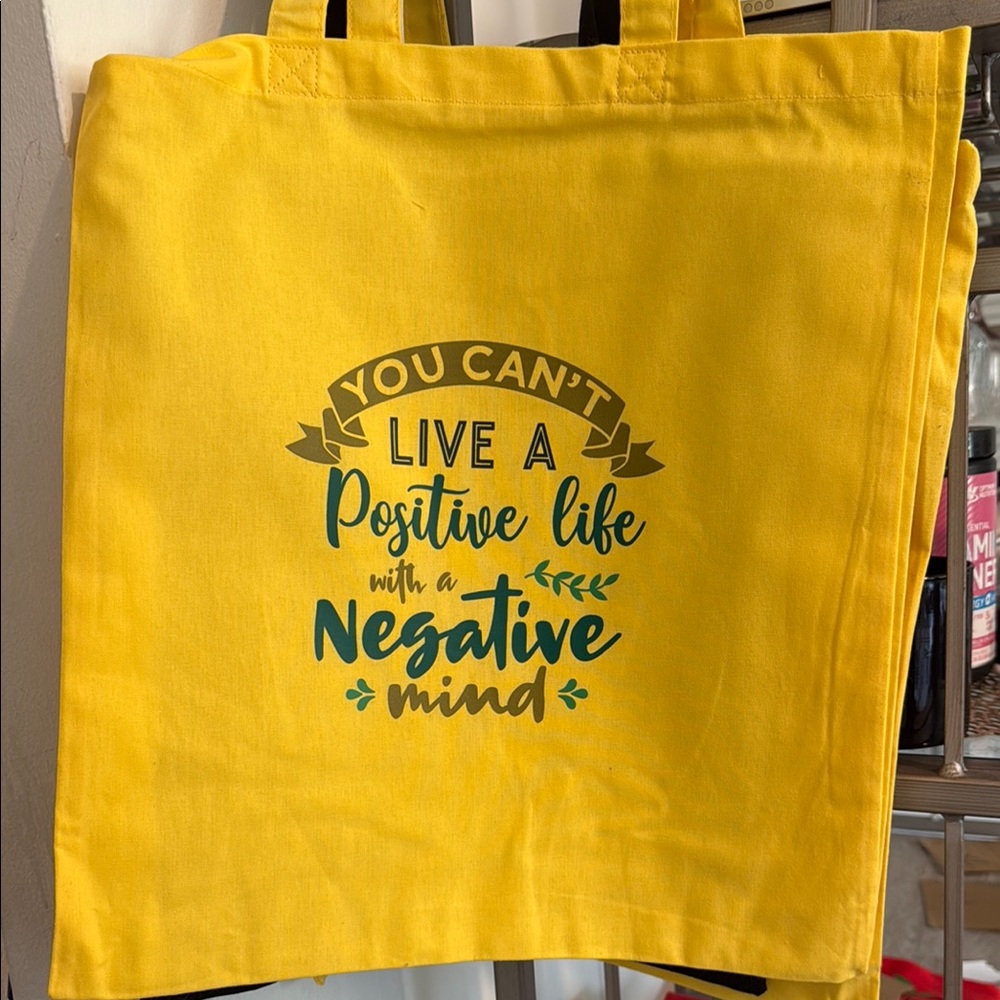 Yellow Tote Bag with Inspirational Quote